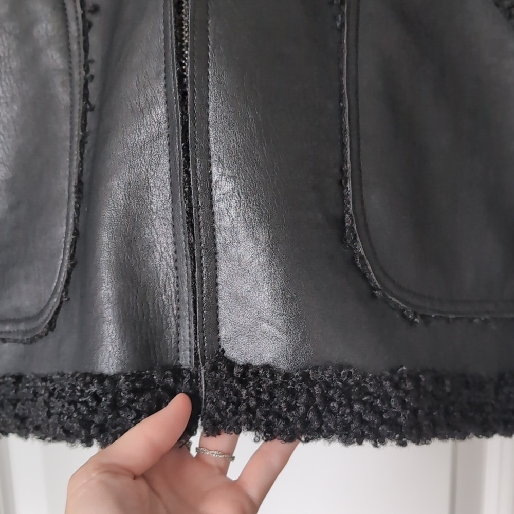 MAX Studio Faux Leather Sherling Jacket - Picture 6 of 8